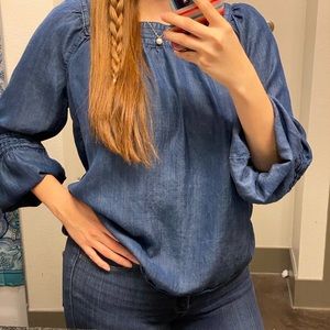 LC LAUREN CONRAD JEAN BLOUSE